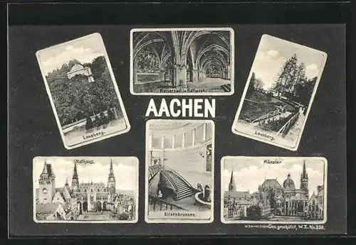 AK Aachen, Rathaus, Elisenbrunnen, Münster, Kaisersaal im Rathaus