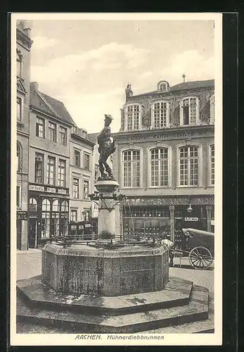 AK Aachen, Hühnermarkt und Hühnerdiebbrunnen