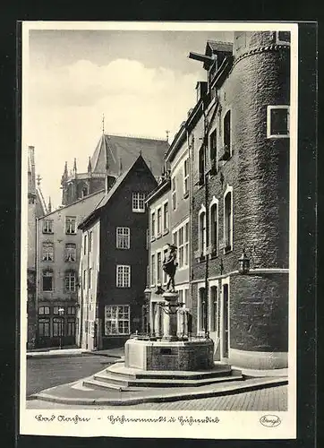 AK Aachen, Hühnermarkt und Hühnerdieb im Sonnenlicht