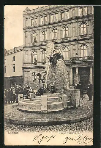 AK Aachen, Bakauvbrunnen mit Bürgern