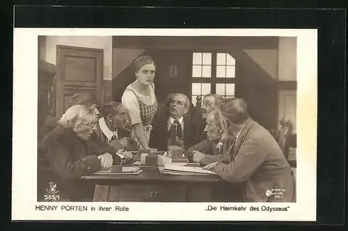 AK Henny Porten in Die Heimkehr des Odysseus, Filmszene im Ratszimmer