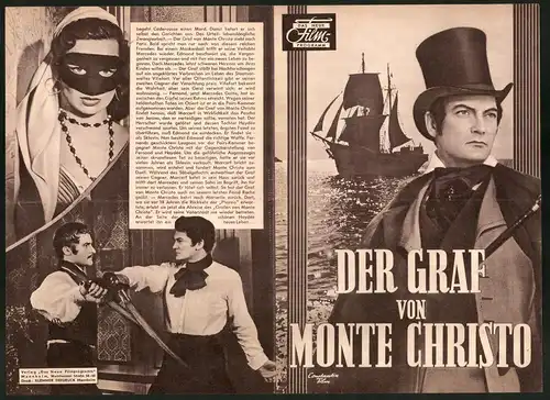 Filmprogramm DNF, Der Graf von Monte Christo, Jean Marais, Lia Amanda, Regie Robert Vernay