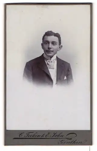 Fotografie C. Feeken, Genthin, Portrait dunkelhaariger stattlicher Mann in Krawatte und Jackett