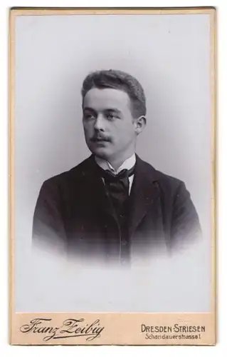 Fotografie Franz Zeibig, Dresden-Striesen, Portrait eleganter Herr mit Krawattentuch