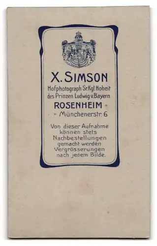 Fotografie H. Simson, Rosenheim, Portrait hübsche junge Dame in edler Bluse