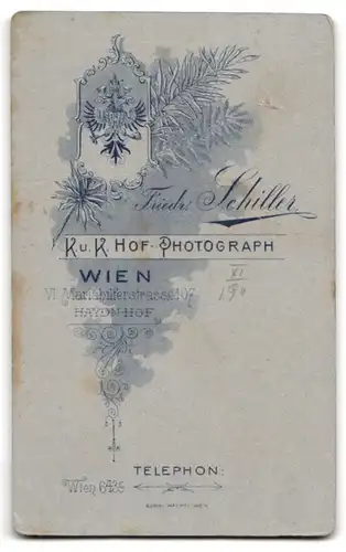 Fotografie Friedr. Schiller, Wien, Portrait Herr im Jacket mit Querbinder