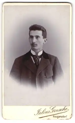 Fotografie Julius Grusch, Neugersdorf, Portrait junger Mann mit eleganter Krawatte