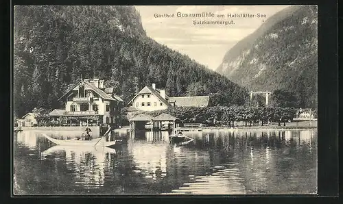 AK Hallstatt, Gasthof Gosaumühle am Hallstätter See