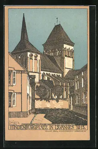 Künstler-AK Lavannes, Hindenburgplatz 1915