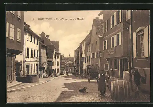 AK Riquewihr, Grand'Rue, vue du Marché