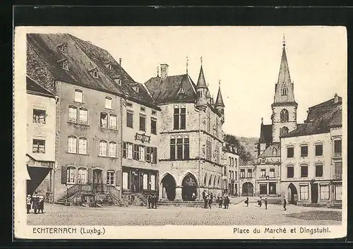 AK Echternach, Place du Marché et Dingstuhl