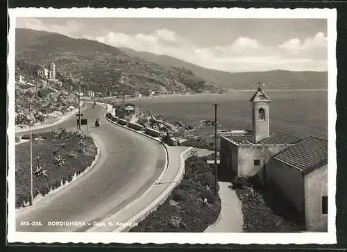 AK Bordighera, Capo S. Ampeglio, Corso e Chiesa