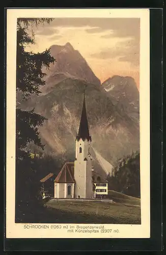 AK Schröcken im Bregenzerwald, Kirche mit Künzelspitze