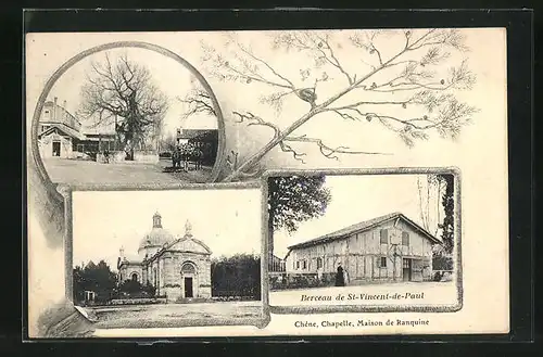 AK Saint-Vincent-de-Paul, Berceau - Chène, Chapelle, Maison de Ranquin