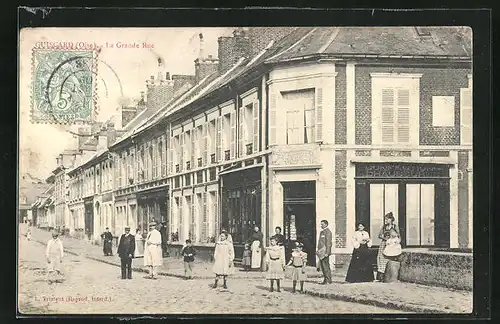 AK Guiscard, La Grande Rue, Blick in den Ort