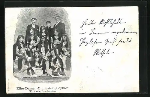 AK Elite-Damen-Orchester Sophie, Kapellmeister W. Huss