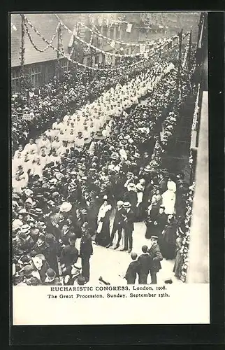 AK London, Eucharistic Congress 1908, The Great Procession
