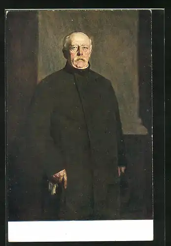 AK Bismarck in Mantel, nach Gemälde von F. v. Lenbach
