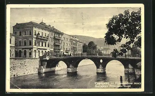 AK Sarajewo, Principoc most, Ortspartie mit Brücke