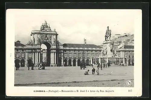 AK Lisboa, Monumento a D. José I e Arco da Rua Augusta