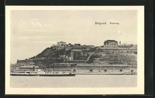 AK Belgrad, Panoramablick auf die Festung