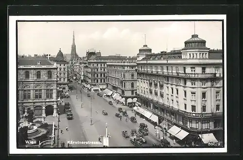 AK Wien, Kärntnerstrasse, Kärntnerstrasse mit Autos