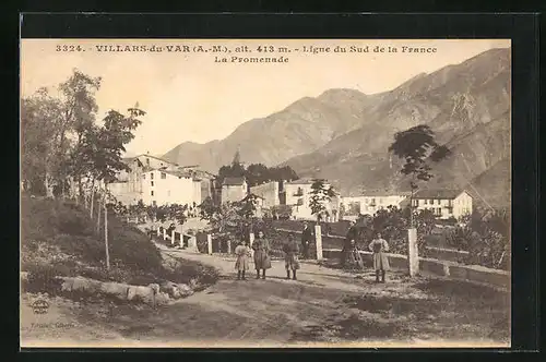 AK Villars-du-Var, La Promenade