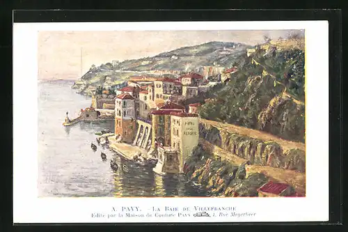 Künstler-AK Villefranche, la Baie