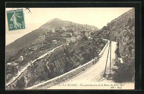 AK La Turbie, Vue générale prise de la Route du Mont Agel