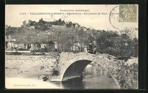 AK Villeneuve-Loubet, Environs de Nice, Le vieux Pont