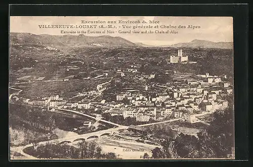 AK Villeneuve-Loubet, Vue generale et Chaine des Alpes