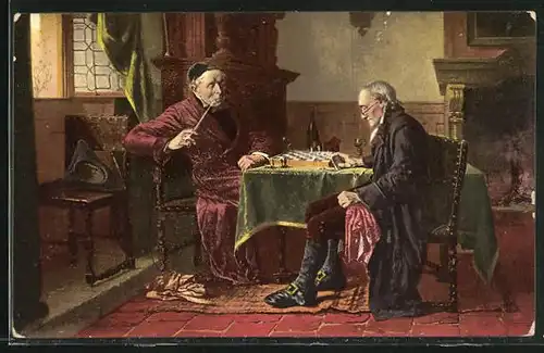 AK Gentlemen spielen Schach in South Kensington, Schachmatt