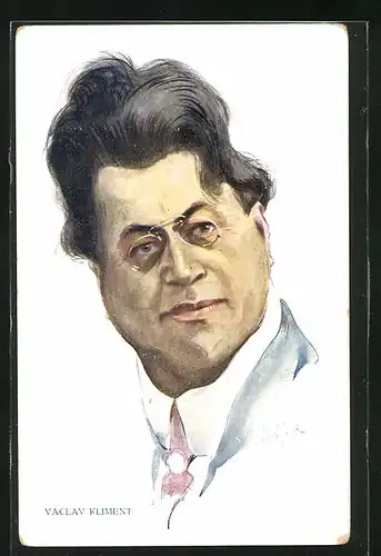 Künstler-AK Porträtbild von Schriftsteller Václav Kliment Klicpera