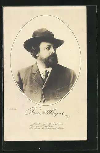 AK Porträtbild vom Schrifsteller Paul Heyse