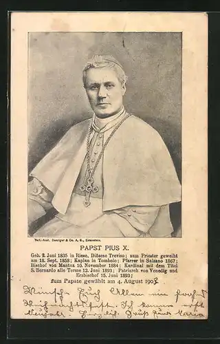 AK Porträtbild von Papst Pius X.