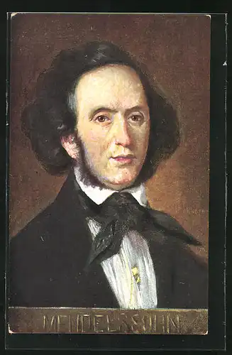 AK Portrait von Felix Mendelssohn Bartholdy, Komponist