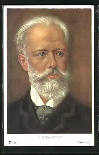 Künstler-AK Komponist P. Tschaikowsky im Portrait