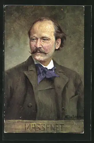 Künstler-AK Komponist Massenet im Portrait