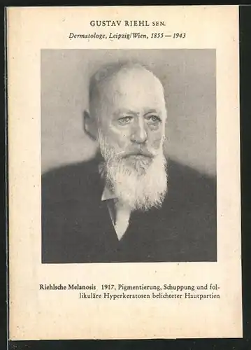 AK Dermatologe Gustav Riehl sen. mit langem Bart im Portrait