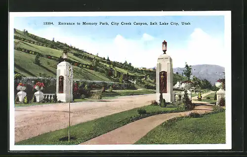 AK Salt Lake City, UT, Entrance to Memory Park, City Creek Canyon