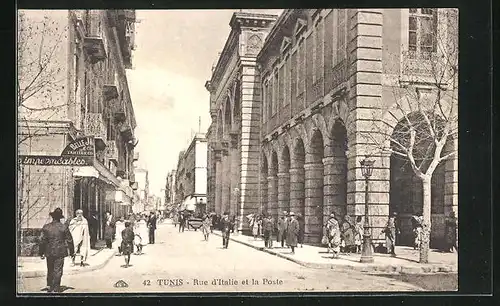 AK Tunis, Rue d`Italie et la Poste