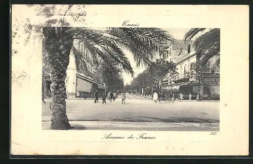 Präge-AK Tunis, Avenue de France