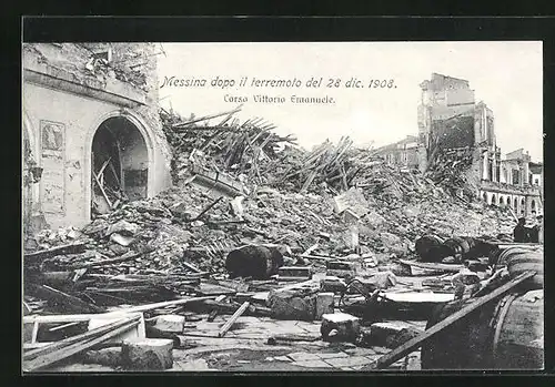 AK Messina, Ruine vom Erdbeben 1908
