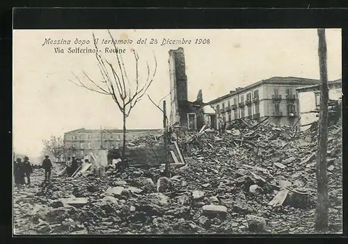 AK Messina, Ruine nach Erdbeben 1908