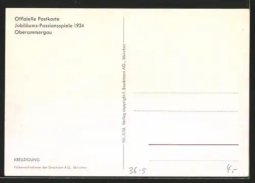 AK Oberammergau, Passionsspiele 1934 - Kreuzigung