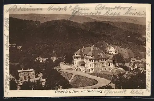 AK Gernrode i. Harz, Teilansicht mit Stubenberg