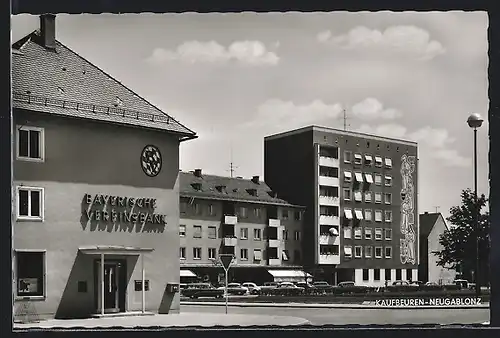 AK Kaufbeuren-Neugablonz, Blick auf Neuer Markt mit Bayerischer Vereinsbank