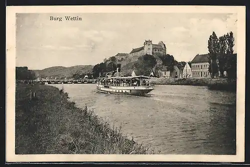 AK Wettin, Burg Wettin und Personenschiff