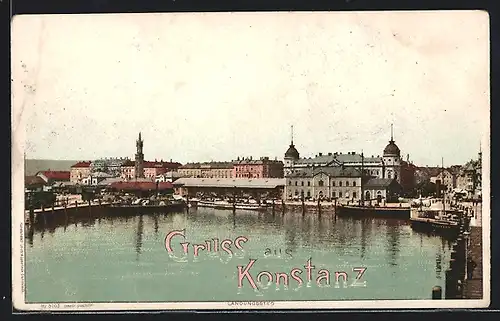 AK Konstanz, Hafenpartie mit Dampfer