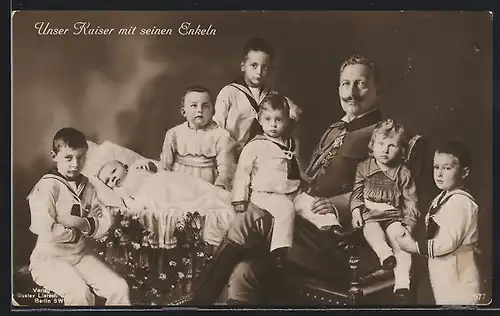AK Kaiser Wilhelm II. und seine Enkel